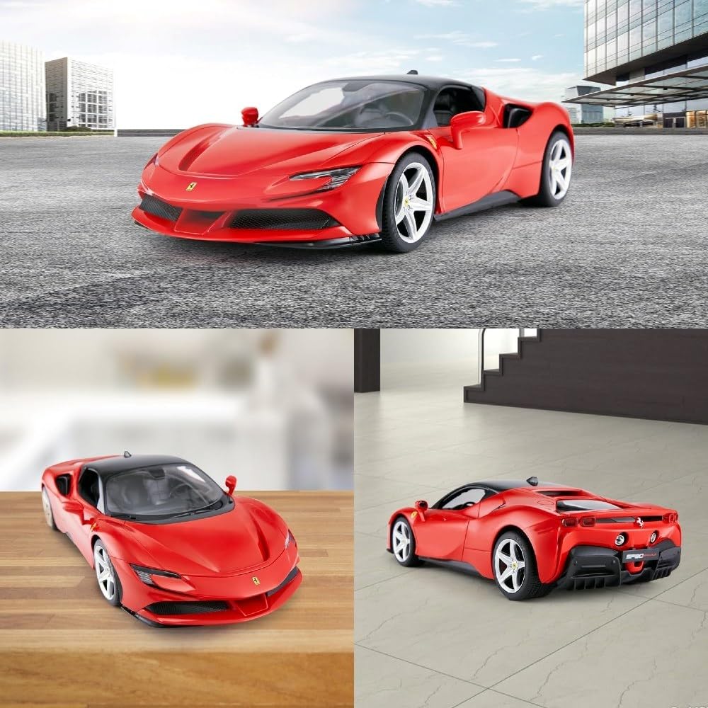 Interaktywny Pojazd Autko Ferrari SF90 Czerwony Model 1:14 Rastar Samochód Zdalnie Sterowany Pilot dla Dzieci Chłopców