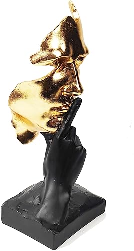 Miniatura 9 de Estatua del Pensador - El Silencio es Oro - Figura de Arte Abstracto Decorativa - No Oir, No Ver, No Hablar Esculturas de Resina Modernas Objetos