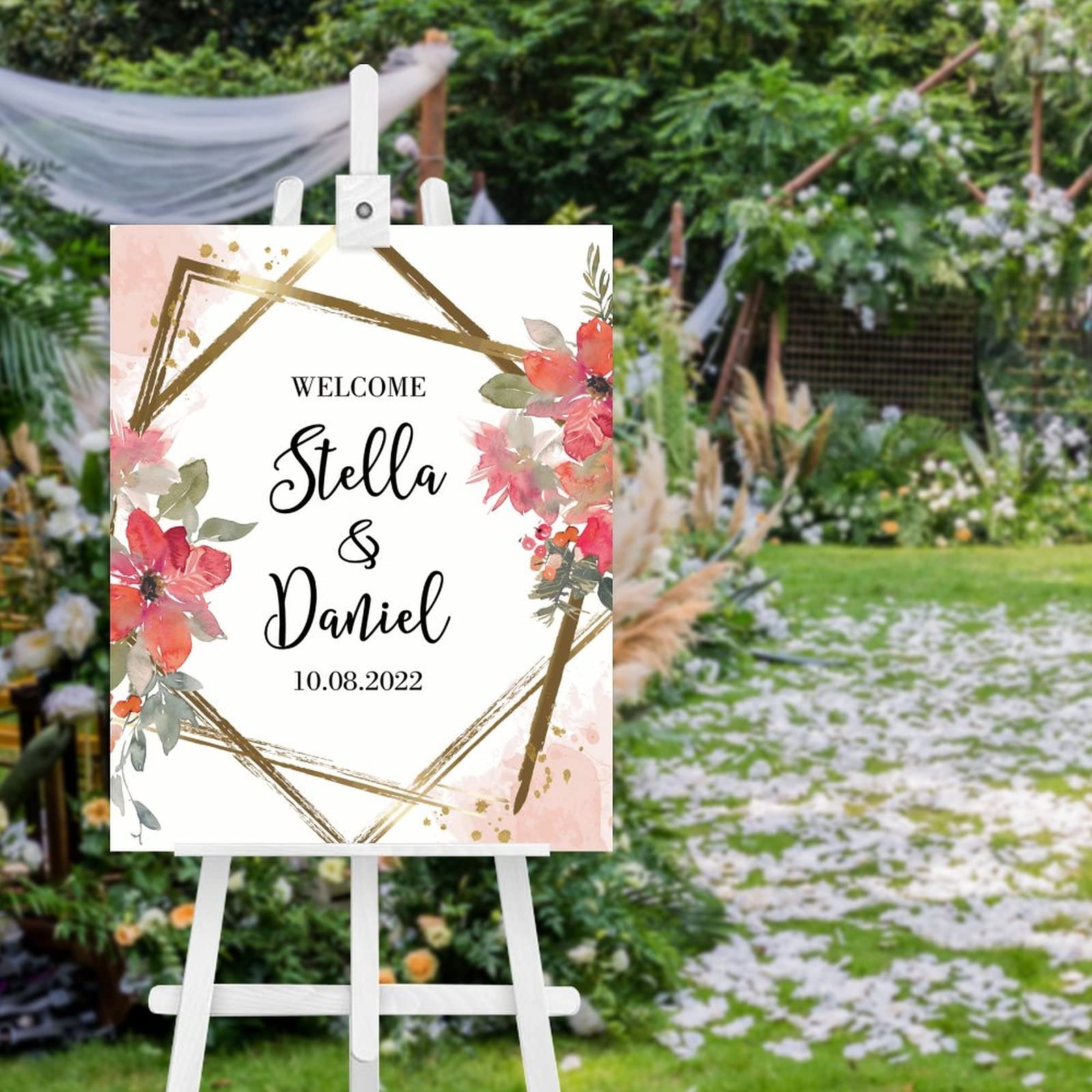 Panneau de bienvenue pour les couples gravé en bois de mariage