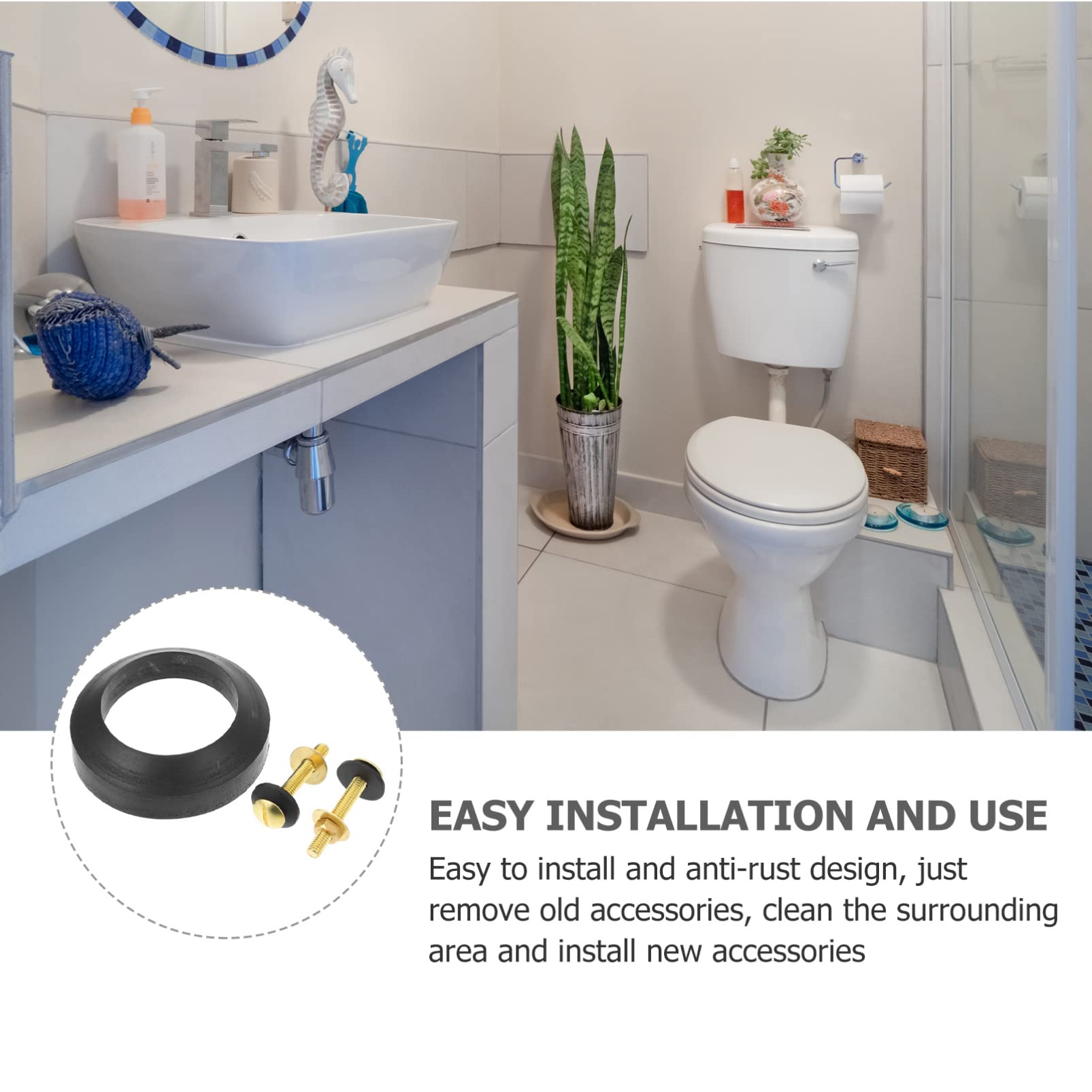 Mikikit 3sätze Premium Toilettenspülkasten Befestigungsset Dichtungsringe Und Schrauben Für Universelle Toiletten Einfache Installation Für Heim Und Büroanwendungen