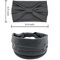 Vista 9 de IVARYSS Wide Headbands for Women, Solid Knotted Head Wraps Turbans, Large African Style Head Bands Hair Accessories, 6 Pack