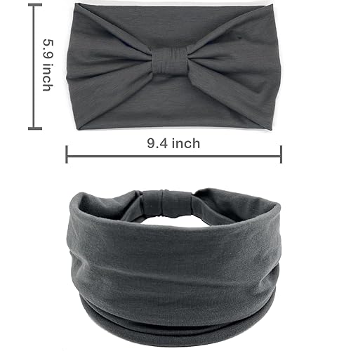 Miniatura 9 de IVARYSS Wide Headbands for Women, Solid Knotted Head Wraps Turbans, Large African Style Head Bands Hair Accessories, 6 Pack