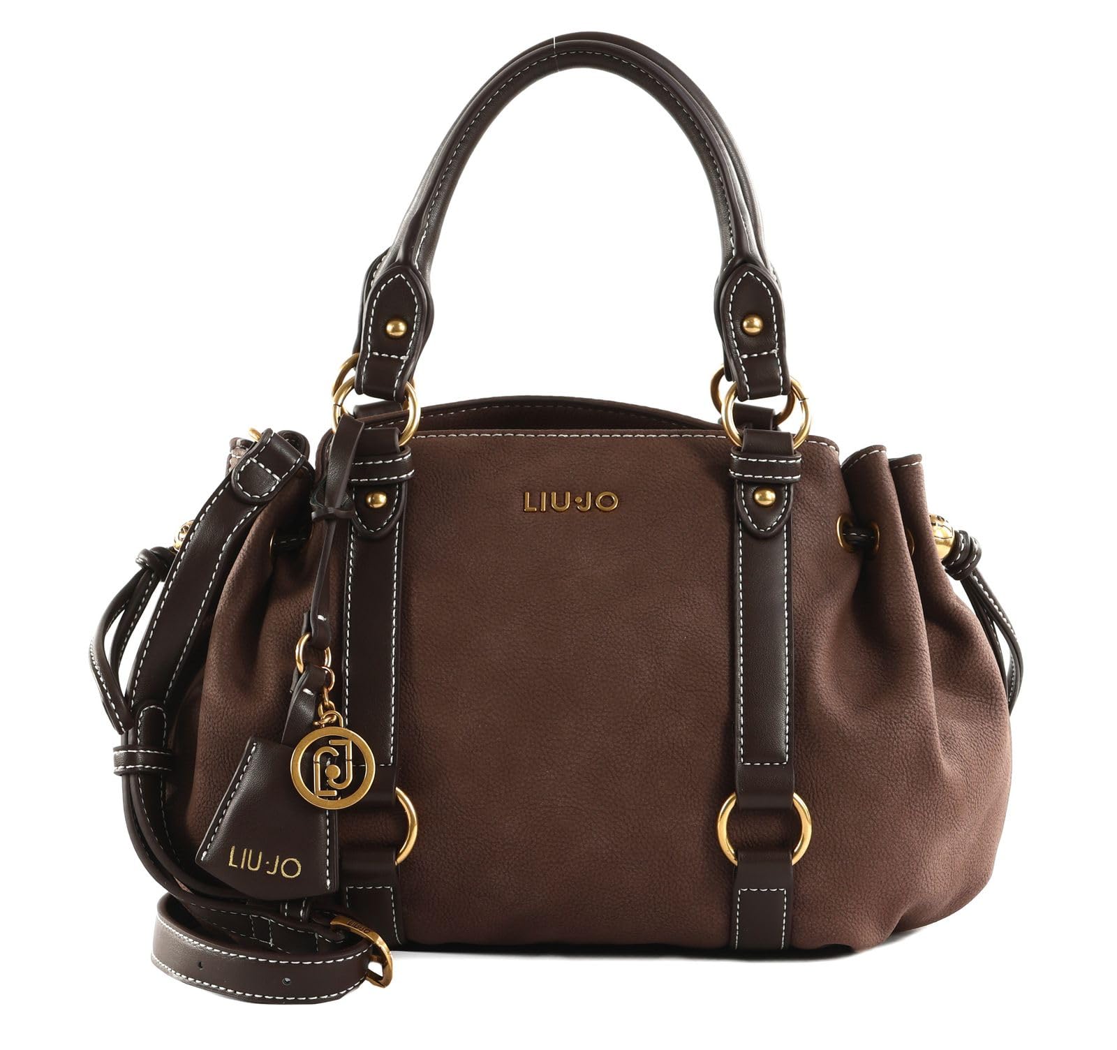 Bolso de hombro Liu Jo Ginesa en color mocha marrón oscuro elegante para mujer 6