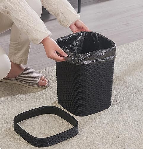 Miniatura 5 de Bote de basura cuadrado sin tapa, 2 piezas de basura de plástico para habitación de niños, cocina, sala de estar, dormitorio, baño, oficina, cubo de