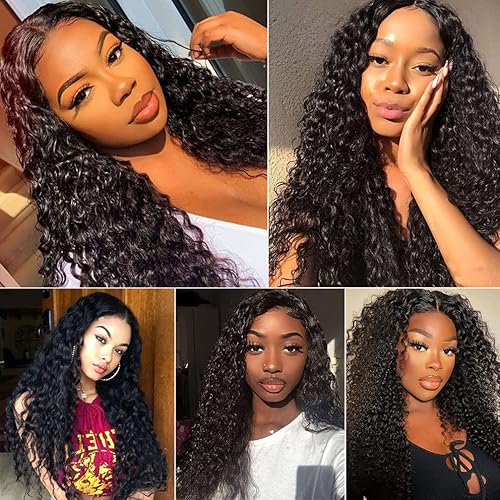 Miniatura 7 de Borchan 4 paquetes de cabello humano de 24 26 28 30 pulgadas, cabello humano brasileño ondulado de agua, 4 manojos de ondas rizadas, extensiones de