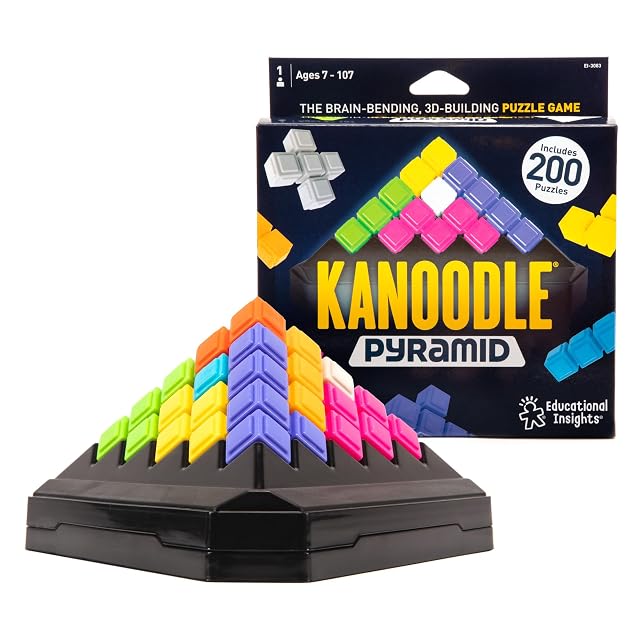 Learning Resources Kanoodle Pyramid Brain & Logic Challenge Game, Juegos Niños, 200 Puzzles en 2D y 3D