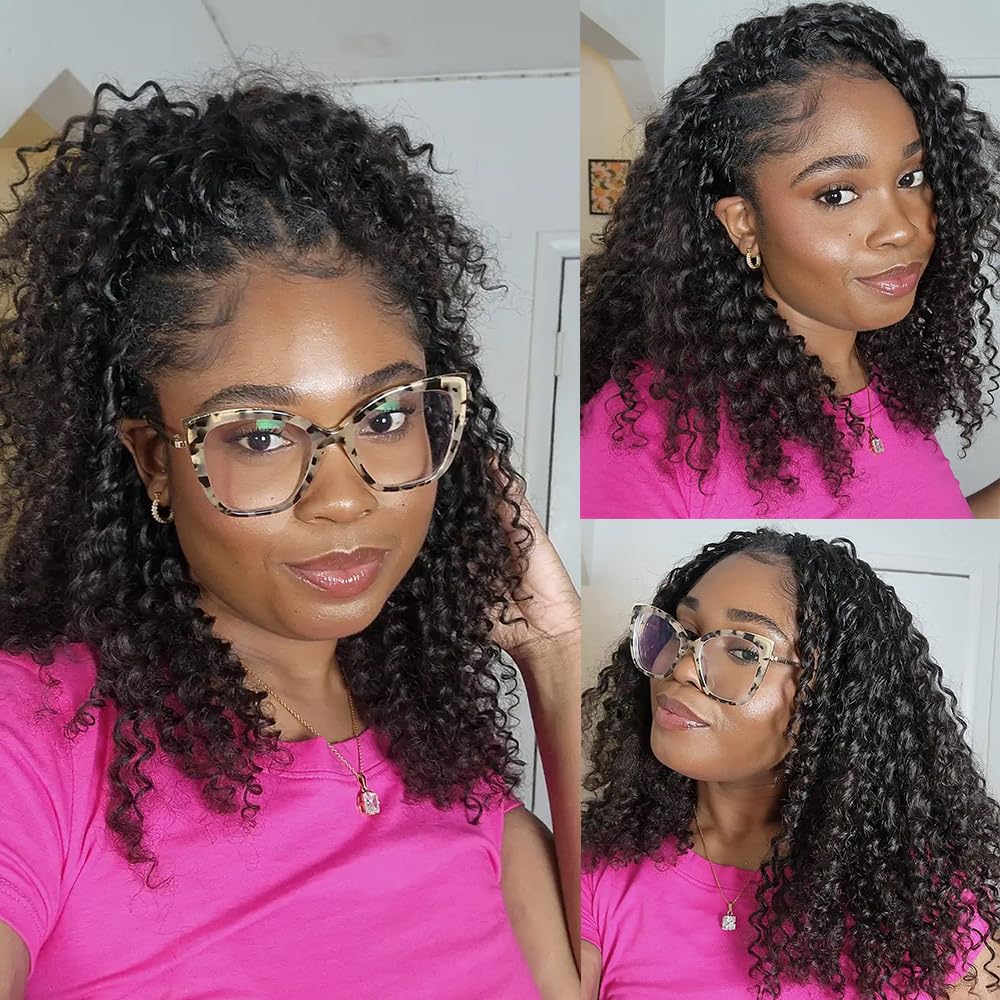 Crochet Human Hair Curly for Black Women Pre Separated Crochet Hair Extensions Human Hair Water Wave Bundles Knotless 22inch 240g