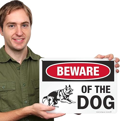 Miniatura 3 de SmartSign Letrero con texto en inglés "Beware of Dog" (Beware of Dog) - Letreros de pastor alemán para vallapared, 10 x 14 pulgadas, aluminio