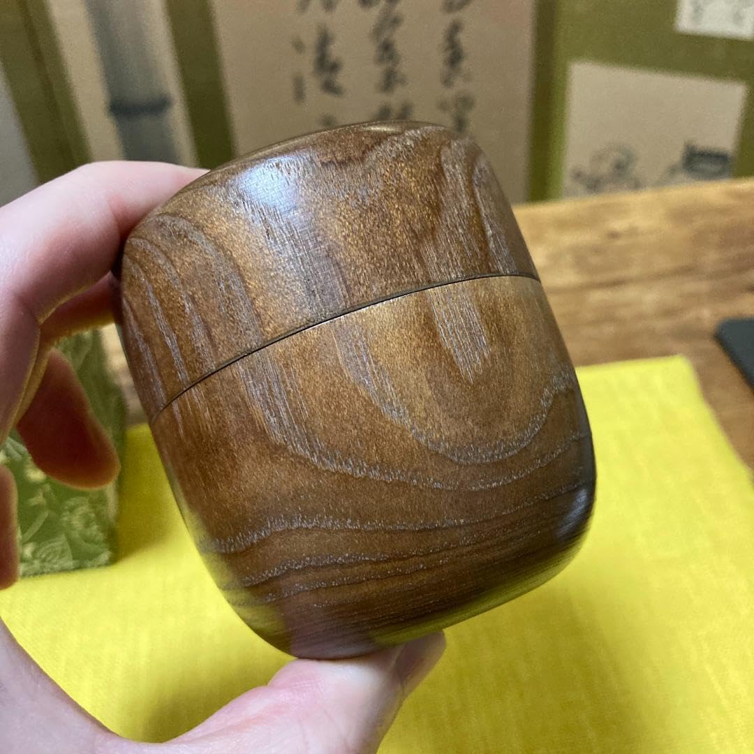 Amazon.co.jp: 大棗 棗 茶入れ 漆 無垢くり抜き 中継ぎ法 茶道具 美術