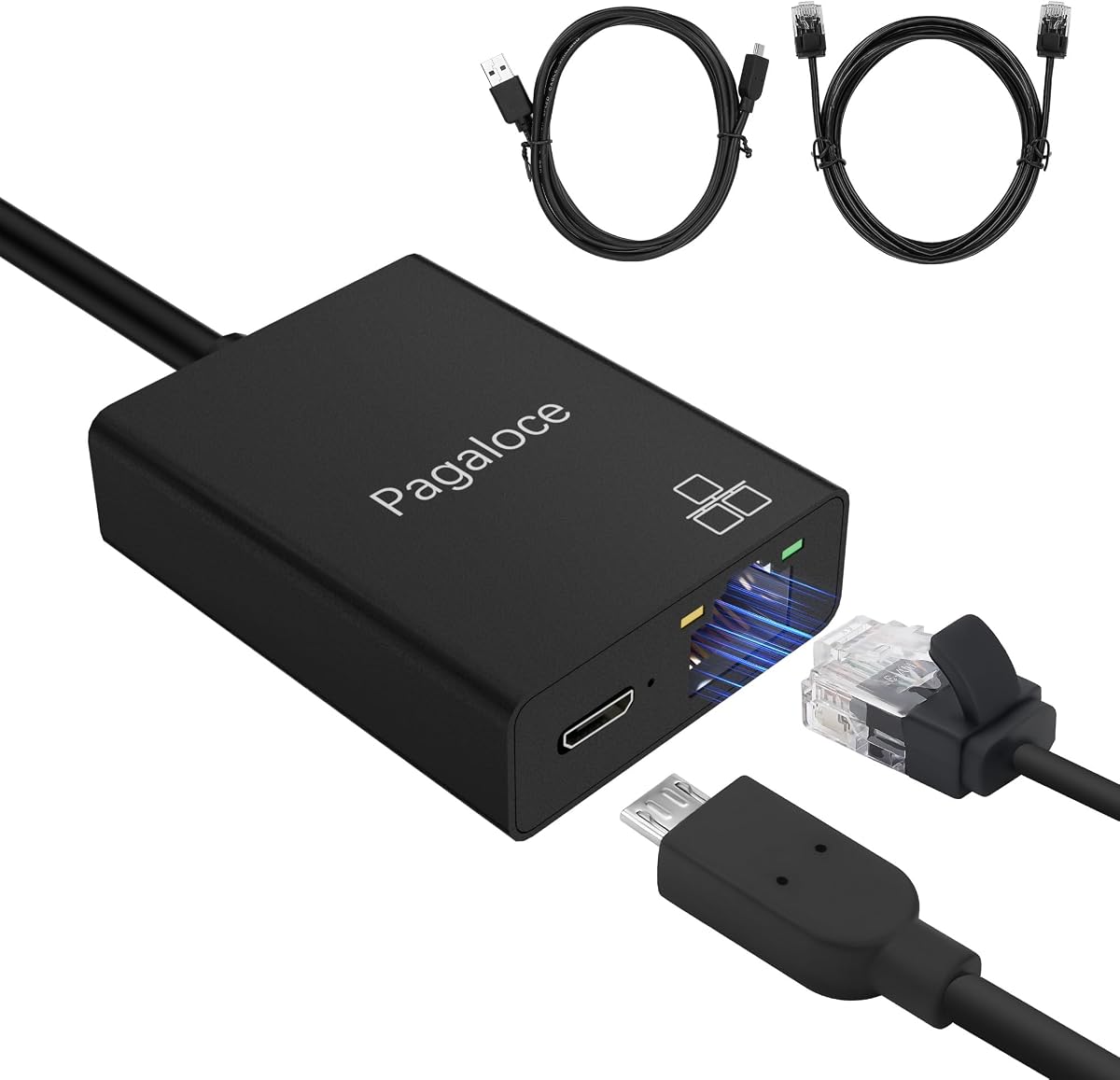 Ethernet Adapter for Fire TV Stick, Micro USB to RJ45 Adapter, Compatible with Fire TV Stick Basic/2nd/4k/Lite, Chromecast 1/2/3/Ultra/Audio, with Micro USB Power Cable & Ethernet Cable, 100Mbps