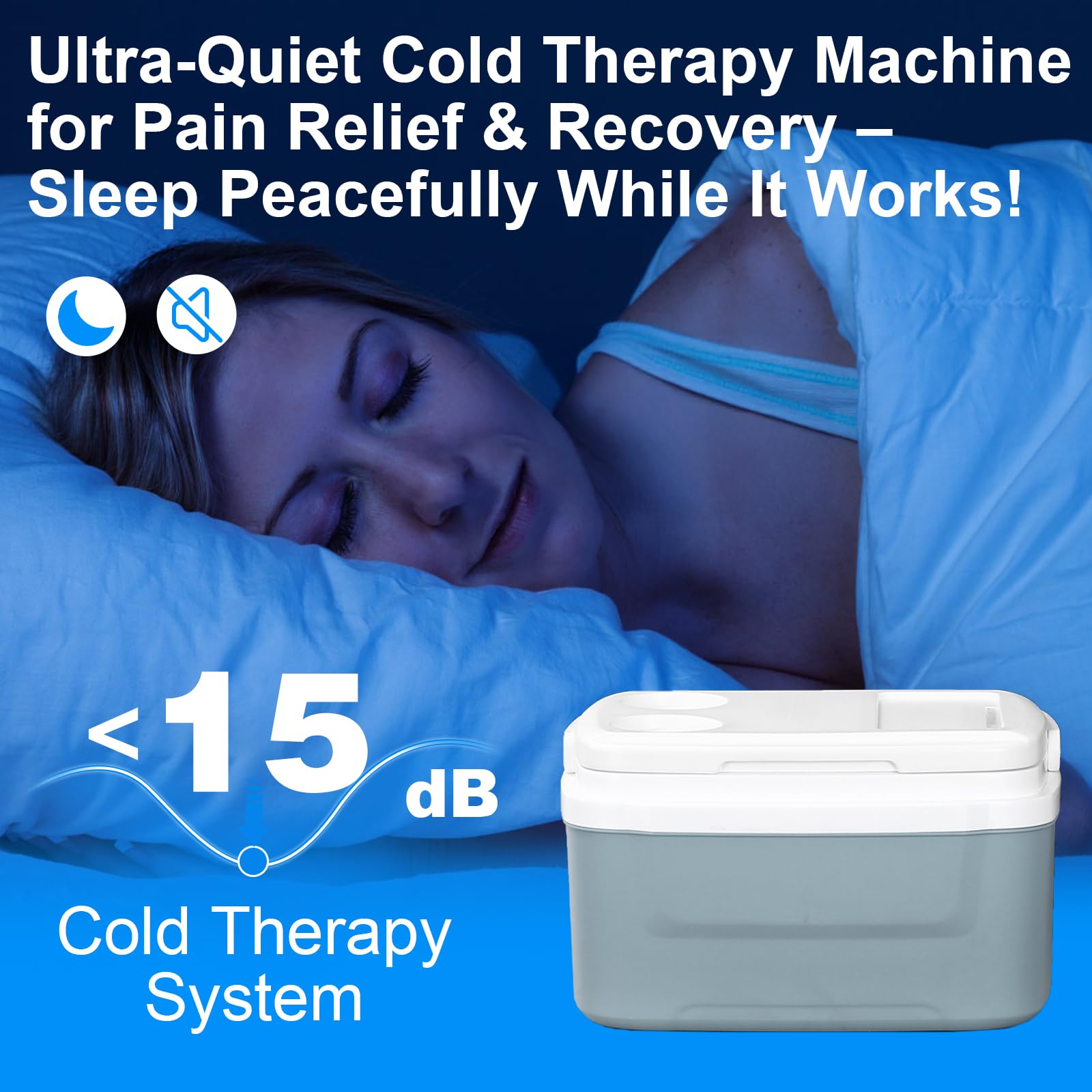 Cryo Cuff - Máquina de terapia de frío de rodilla, máquina de terapia de hielo para rodilla después de la cirugía, kit de congelación de crioterapia con bomba silenciosa para lesiones deportivas