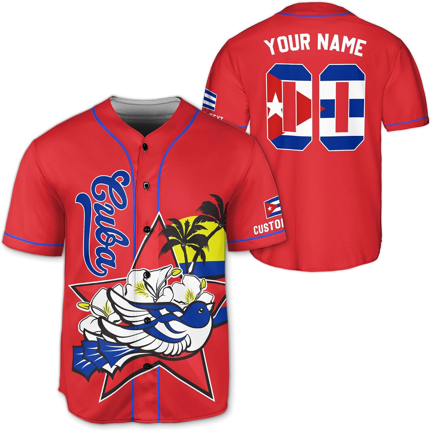 Cuba Jersey Men, Cuba Jersey Baseball, Personalized Cuba Baseball Jersey Men