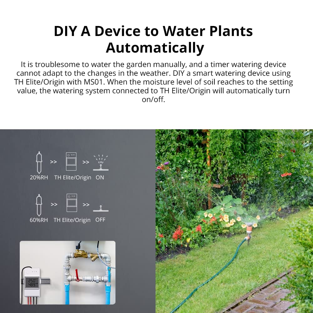 SONOFF MS01 IP55 impermeabile intelligente flora suolo monitor giardino pianta cura suolo erba umidità tester sensore DIY fiore giardinaggio tester
