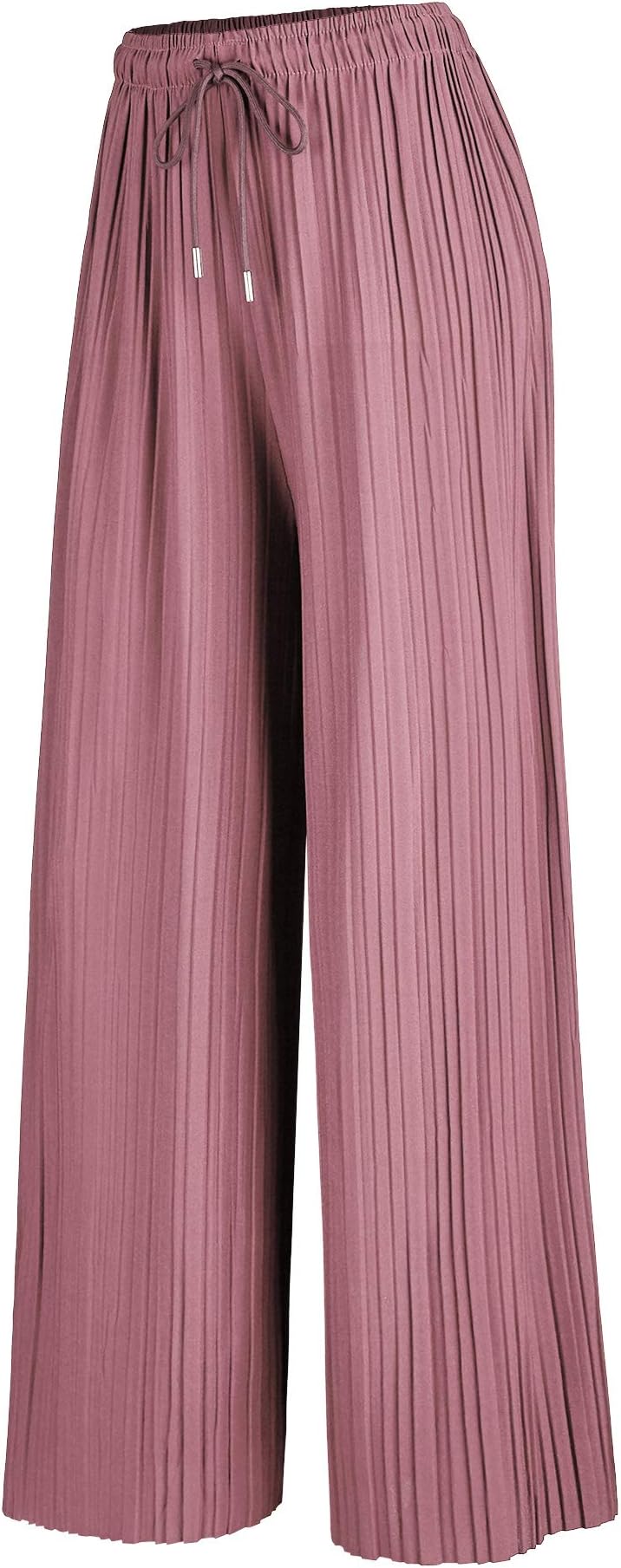 Made By Johnny Womenโs Wide Leg Palazzo Pants โ High Waist Flowy Fit with Drawstring Waistband for Casual Style
