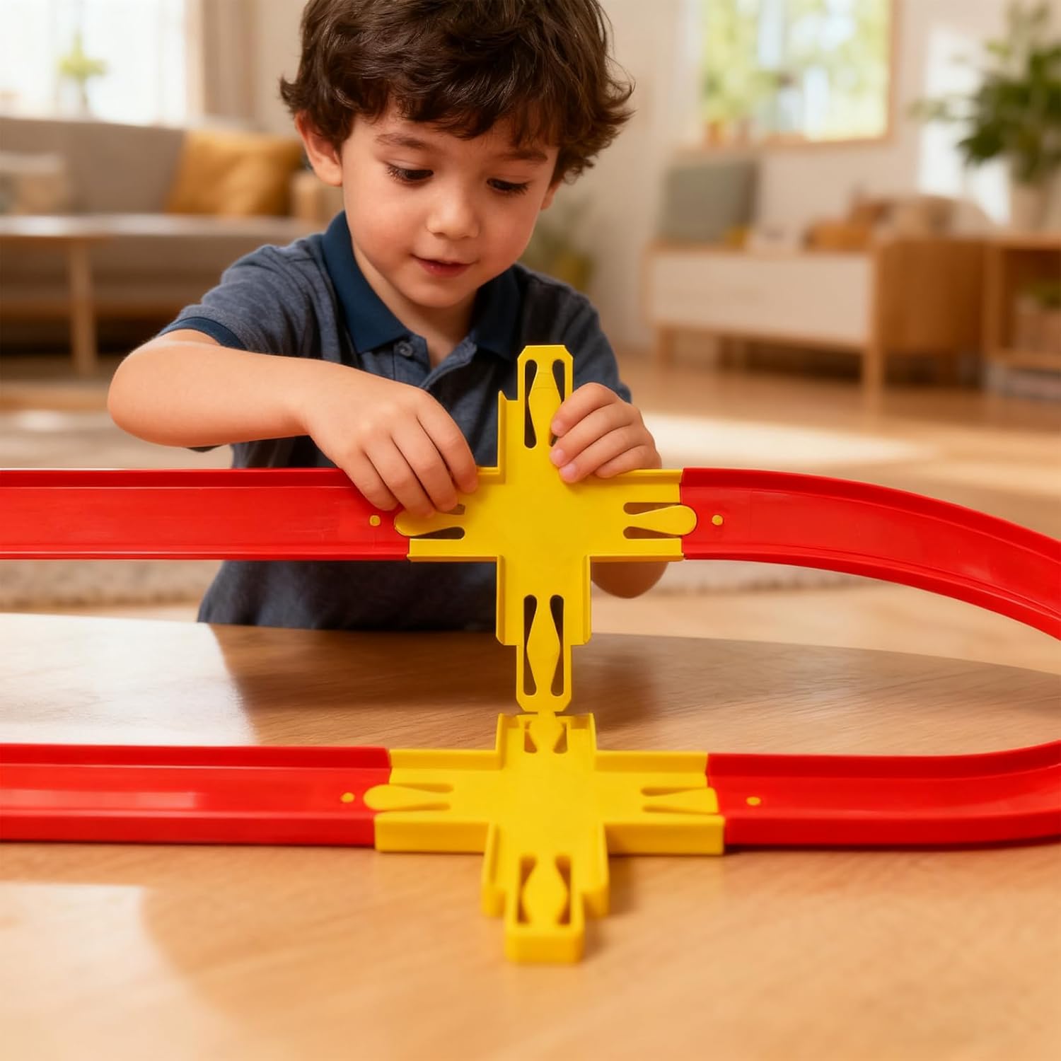 Cross Shape Racetrack Connectors Compatible with Hot Wheels – Easily Connect & Expand Your for Hot Wheels World, Perfect for Track Building Fun (1 Pack)