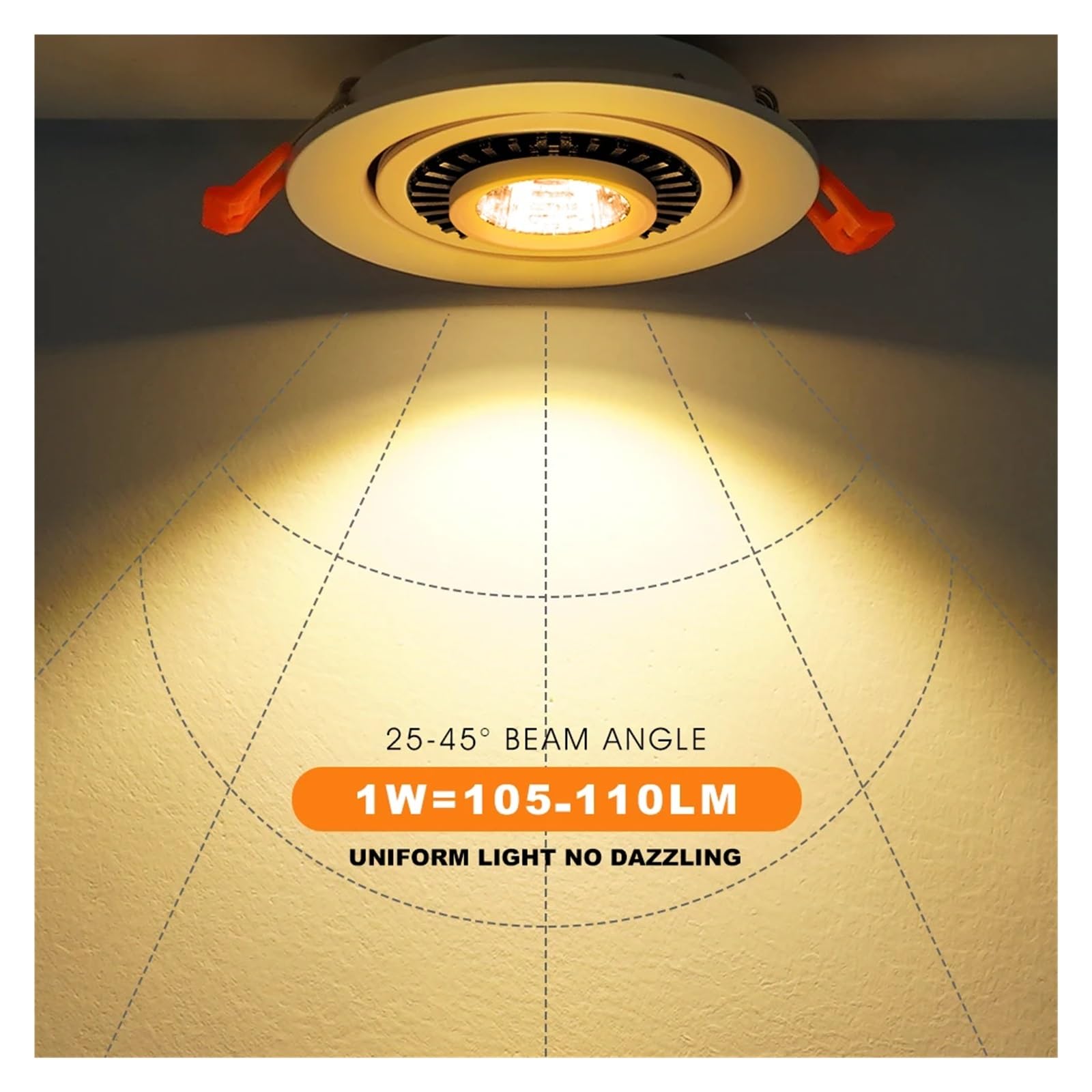 Revive Furniture Focos LED empotrables de techo COB regulables con ángulo ajustable de 360 ​​grados, 5/7/10/12/15/18 W, for el hogar y el dormitorio.(Cold White,B BLACK_10W DIMMA BLE)