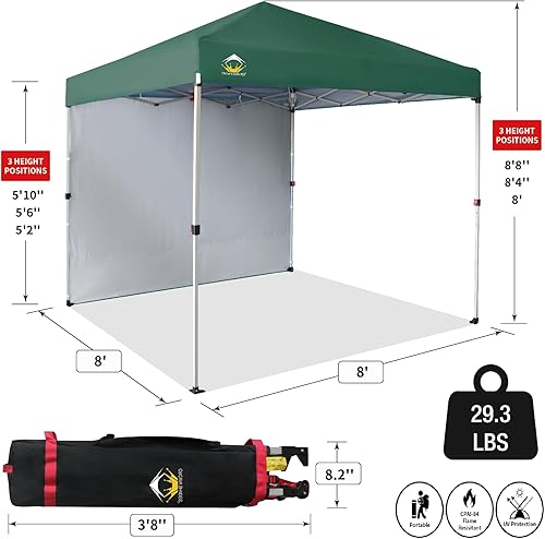 Miniatura 77 de CROWN SHADES - Toldo desplegable de 10 x 10 pies con 1 pared lateral, tienda de campaña de playa que se arma con solo presionar un botón, glorieta