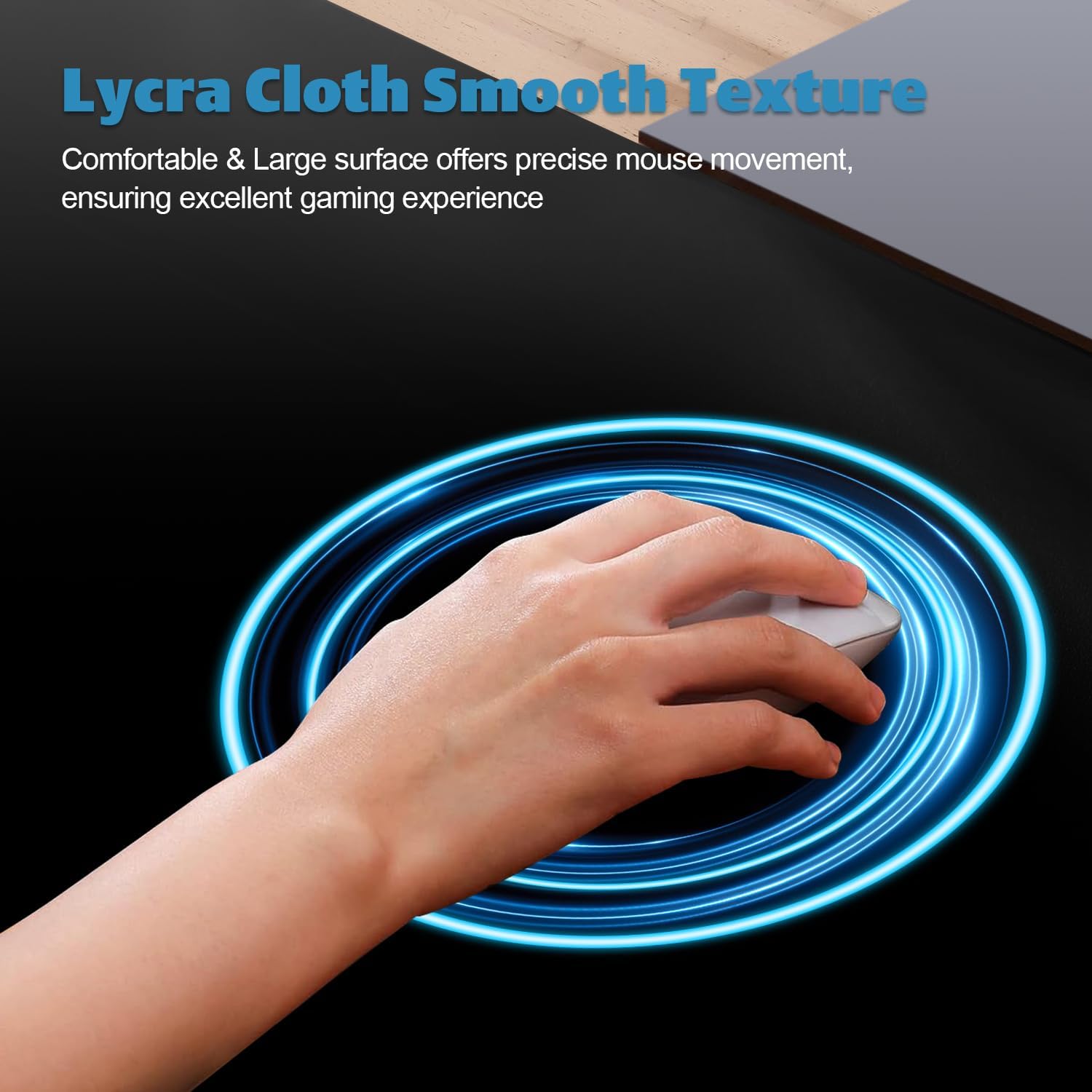 YQE Huge Mouse Pad 3XL: 47.2 x 22.8'' Oversized Extended Desk Mat XXXL, Extra Large Big Gaming Mousepad for Full Desktop, Giant Mouse Pads Computer Desk Pad Thick | Black | Stitched Edge | Waterproof