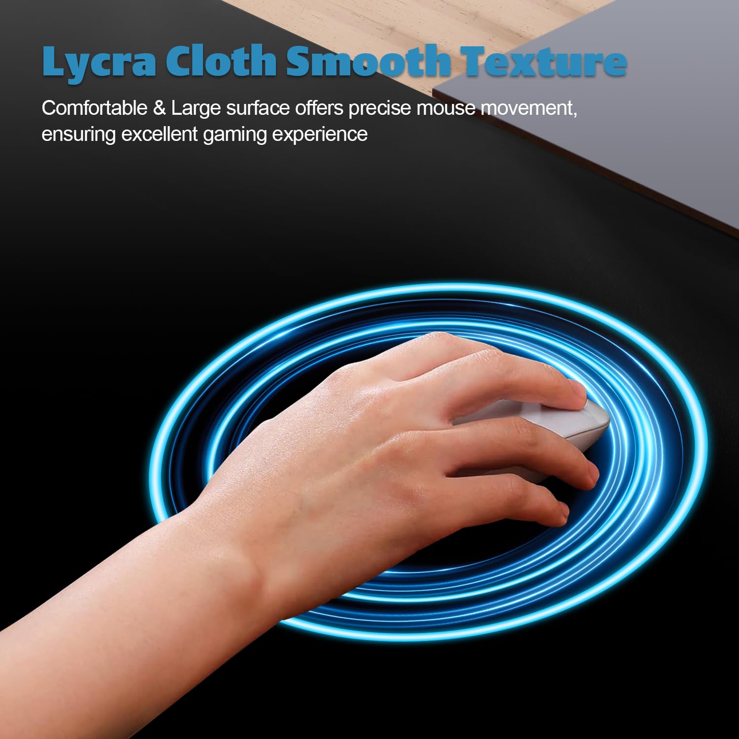 YQE Huge Mouse Pad 3XL: 47.2 X 22.8'' Oversized Extended Desk Mat XXXL, Extra Large Big Gaming Mousepad For Full Desktop, Giant Mouse Pads Computer Desk Pad Thick | Black - View #3