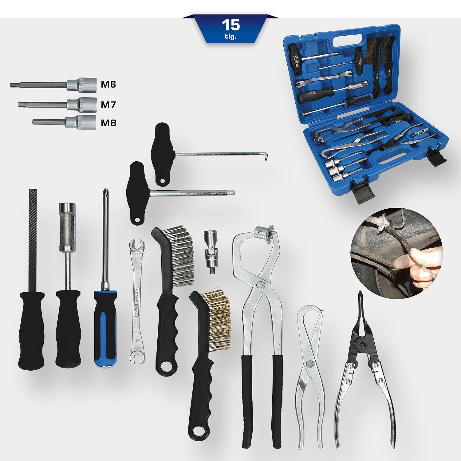 BRILLIANT TOOLS BT701250 Coffret d’outils [Powered by KS TOOLS] | Coffret d’outils pour tambours et disques de frein, 15 pcs