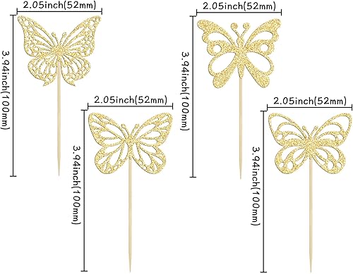 Miniatura 9 de 1 decoración de mariposa para pastel con purpurina 3D de mariposa con decoración de pastel de feliz cumpleaños para boda, aniversario, baby shower,