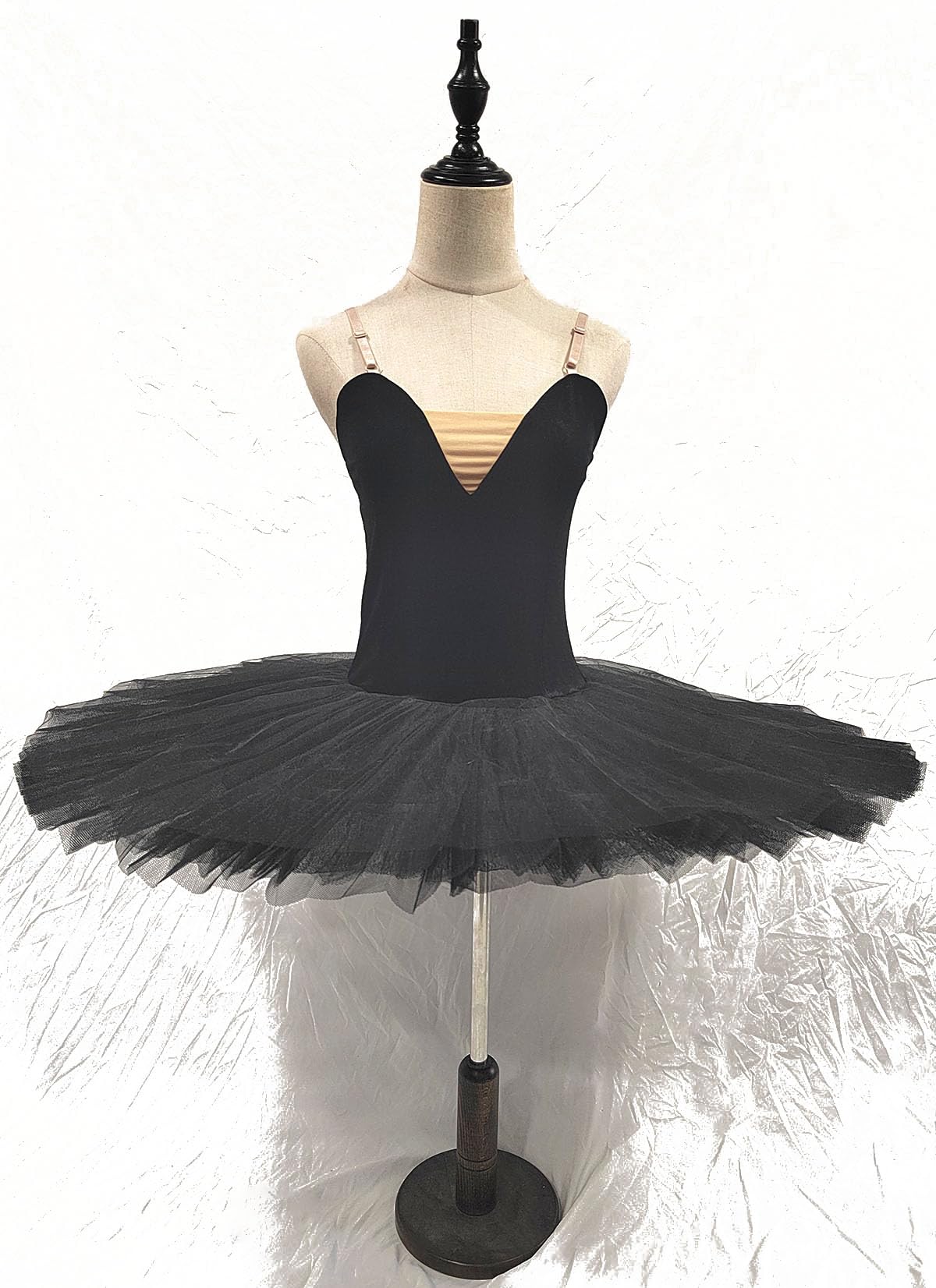 Elegant Ballet Practice Tutu Dress for Girls - Ideal for Dance Class Training - Role-Play Costumes, Solo Group Performances (Black,X-Small)