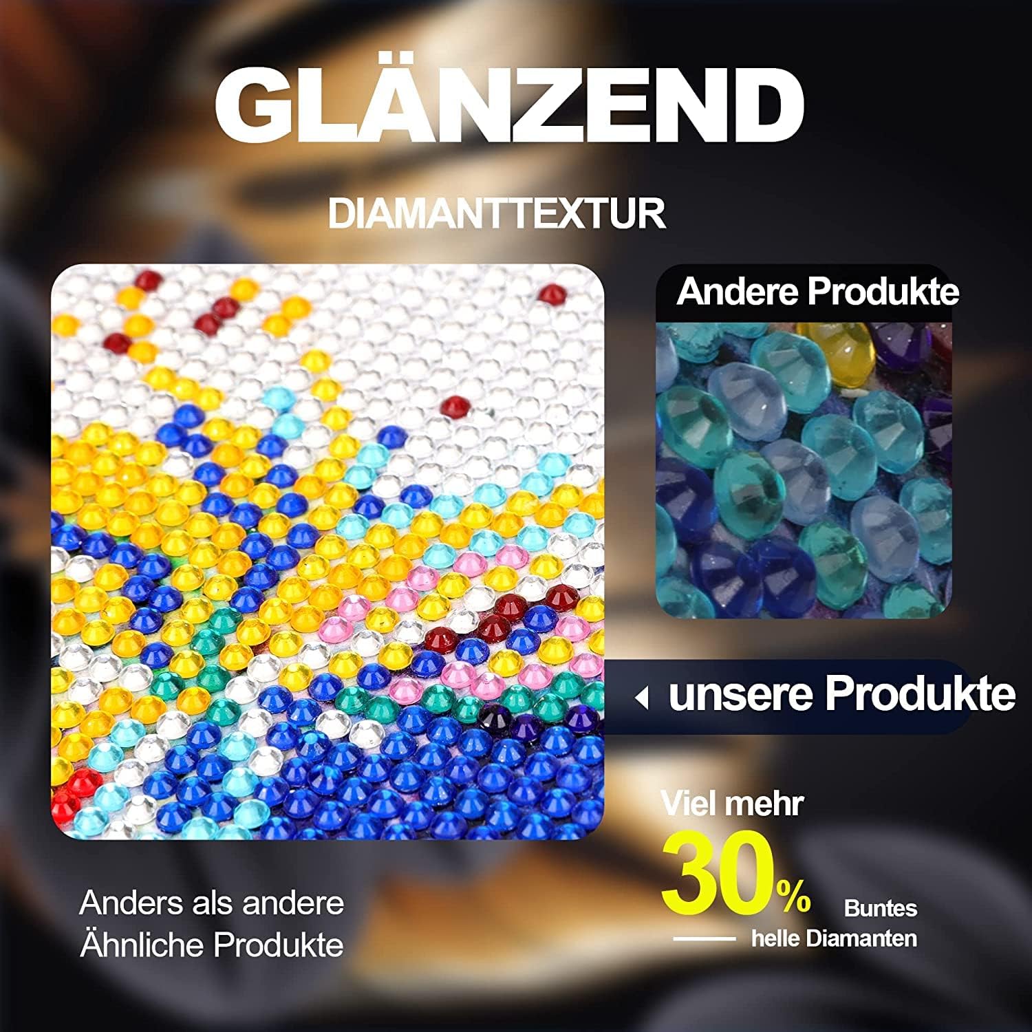 Hjjdiyes Diamond Painting Kit, Diamond Painting Kits for Adults Flowers 3 Pack 12x16 Inch, DIY 5d Diamond Art Full Drill Diamond Painting Kits, Home Wall Decor