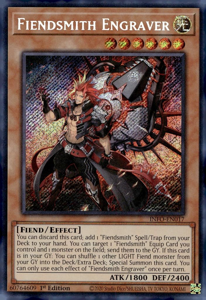 遊戯王 INFO-EN017 魔を刻むデモンスミス Fiendsmith Engraver  (英語版 1st Edition シークレットレア) The Infinite Forbidden YU-GI-OH! Fiendsmith Engraver - Secret Rare - 1st Edition