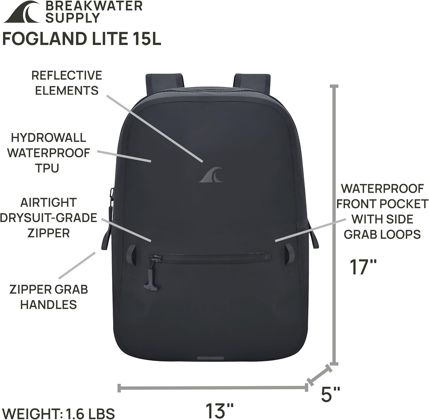 Breakwater Supply™ Waterproof IP68 Submersible Backpack with Airtight Zippers | Laptop Travel Outdoors | Fogland 25L 20L 15L Breakwater Supply™ Waterproof IP68 Submersible Backpack with Airtight Zippers | Laptop Travel Outdoors | Fogland 25L 20L 15L