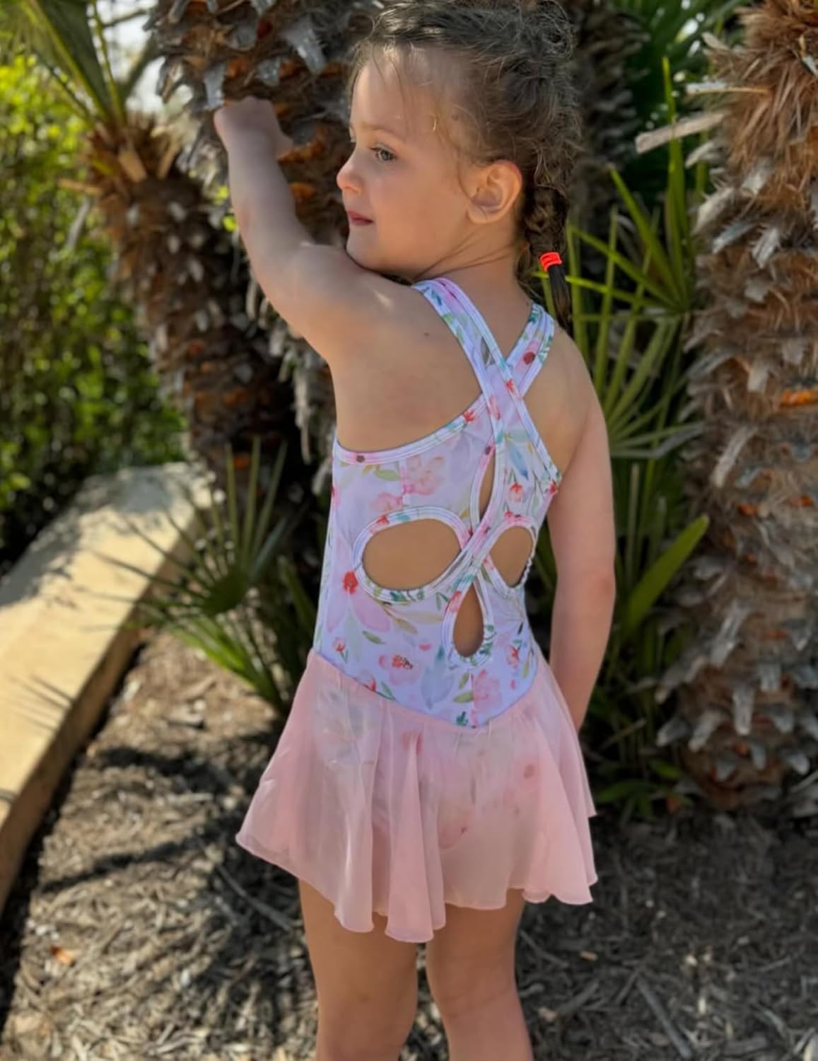Arshiner Kid Girls Hollow Back Ballet Leotard with Skirt Sleeveless Dance Dresses - Image 5