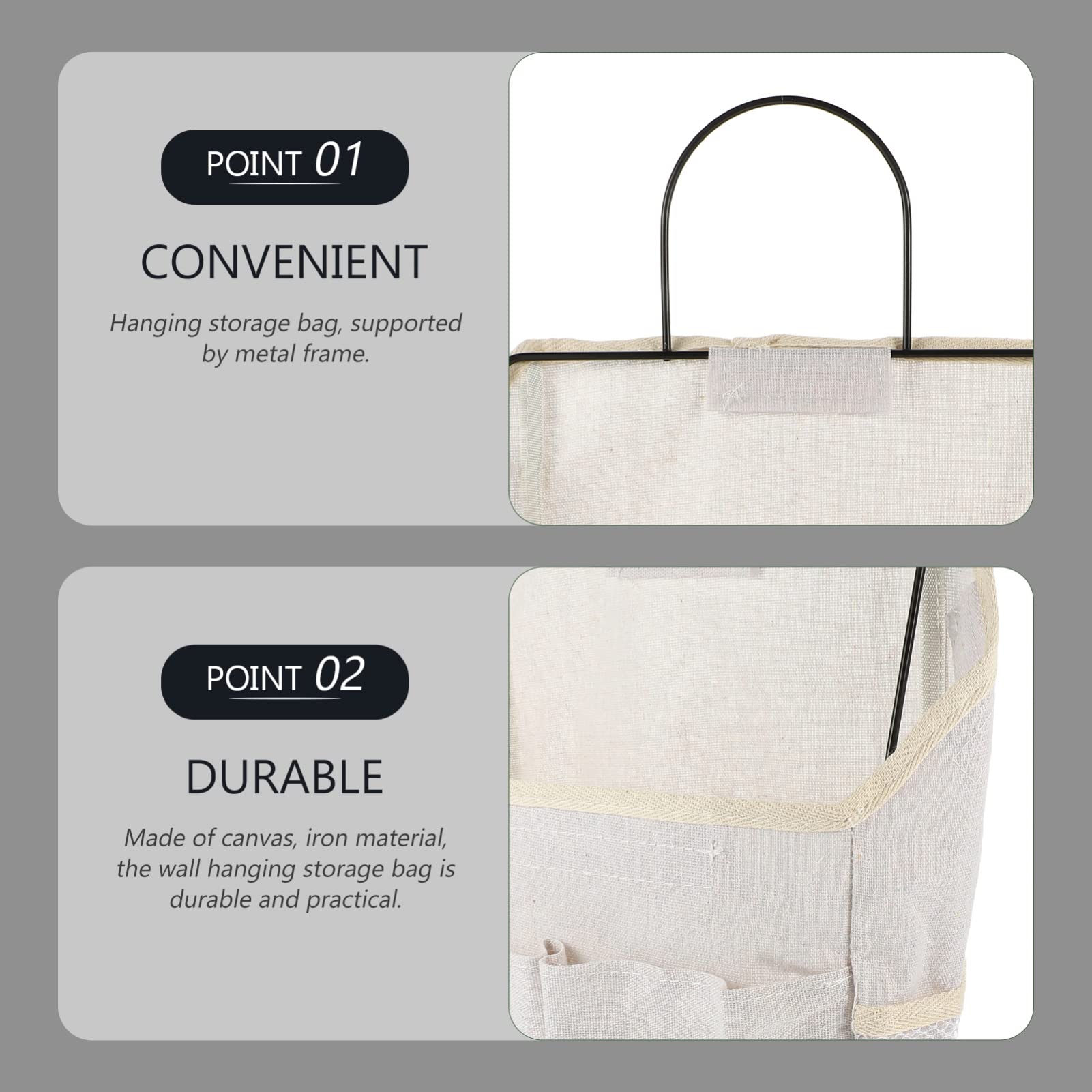 Cabilock 2piezas Bolsa De Almacenamiento Colgante Organizador De Estante De Pared Para Dormitorio y Hogar Bolsa De Almacenamiento Laterales