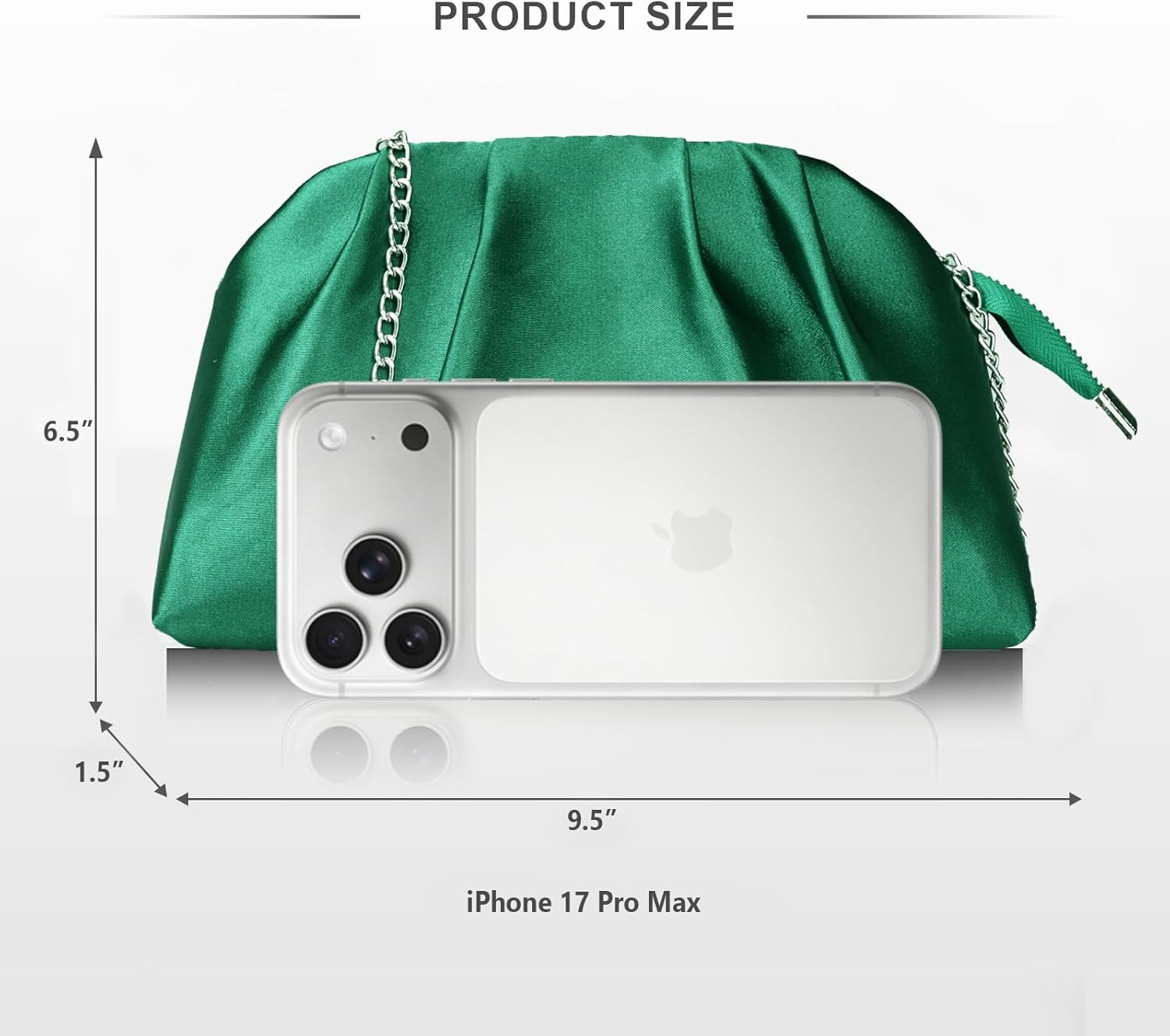 Pleated Clutch Purse for Women Satin Formal Evening Bag Handbag for Wedding Prom Cocktail Party with Shoulder Strap - Image 4