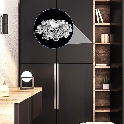 Miniatura 5 de 100 piezas de 0.197 in de vidrio para mesa con vástago de 316 pulgadas, agarres de goma transparente, almohadillas antideslizantes suaves y