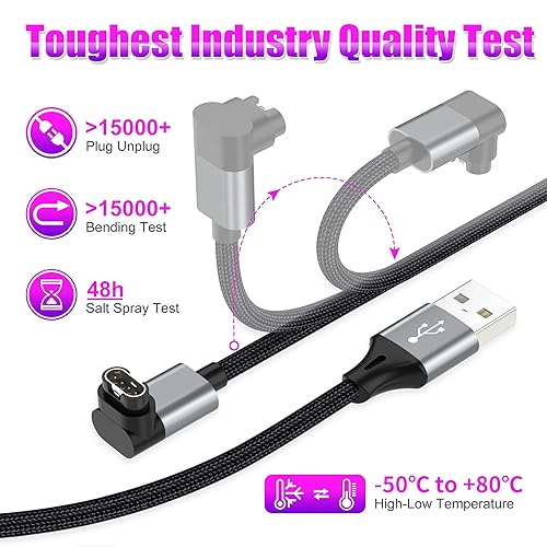 Miniatura 6 de AGVEE Paquete de 2 cargadores cortos de 1.5 pies para Garmin Watch, cable de carga en forma de L para Fenix, Forerunner, Vivoactive, Instinct, Venu,