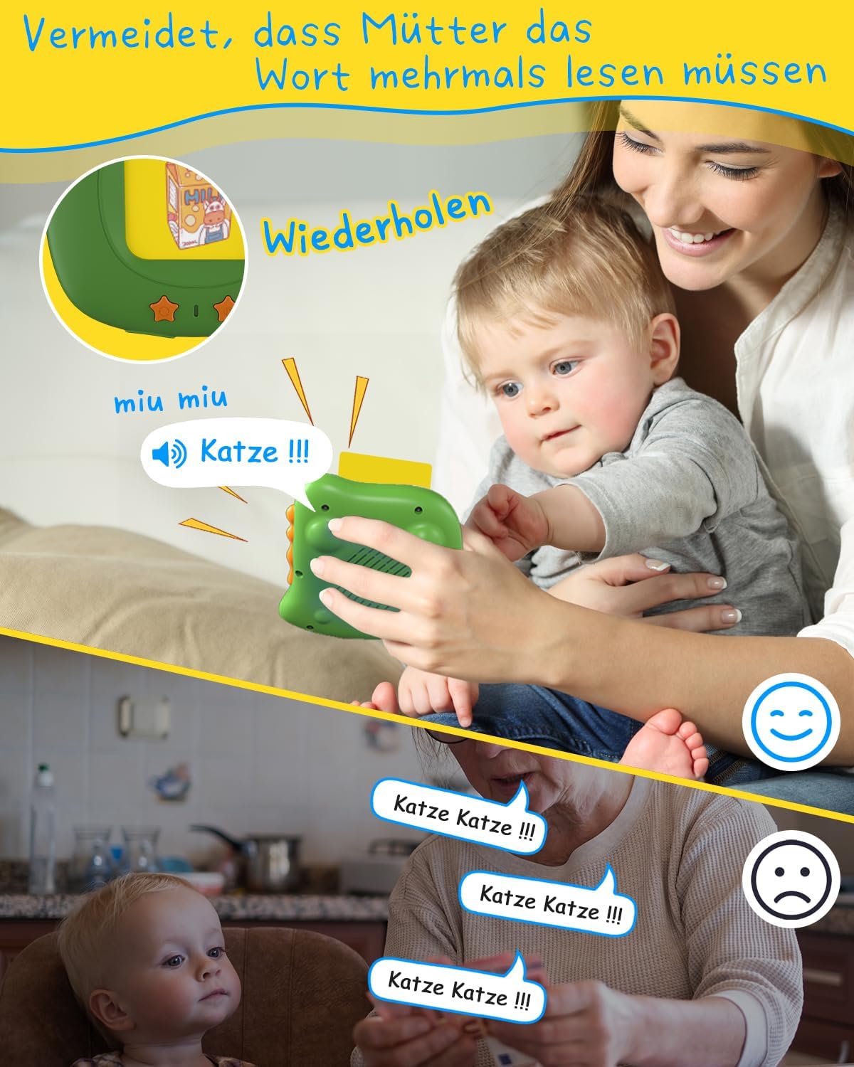 Giochi educativi di vocabolario giocattolo a partire da 2 3 4 5 6 anni, carte educative parlanti in tedesco, 194 fogli, 388 parole, regali per bambini, ragazze, ragazzi, Natale, Pasqua, gioco