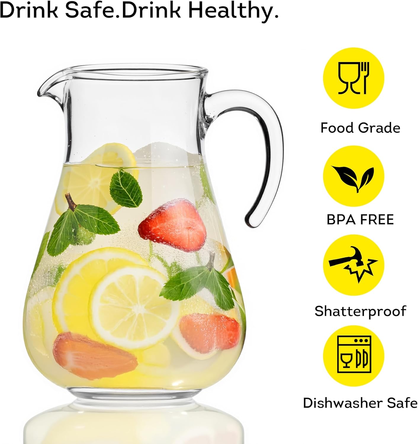 Lily's Home Break Resistant Plastic Pitcher, the Large Capacity Makes it Excellent for Parties, Both Indoor and Outdoor (98 Ounces) - Image 4