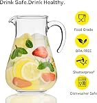 Lily's Home 98oz Pitcher en plastique anti-éclaboussures avec poignée, carafe de grande capacité pour l'intérieur & Fêtes en plein air, idéal pour le thé glacé, le citronade, le jus et l'eau froide