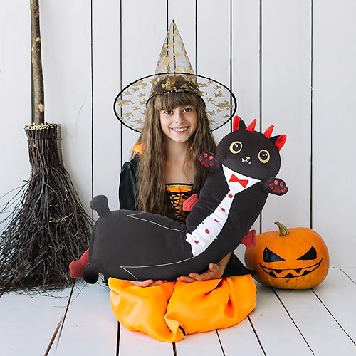 Miniatura 2 de KMUYSL Almohada de felpa de gato, almohada de felpa de cuerpo largo de 28 pulgadas, suave peluche de gato, juego de almohada de felpa suave Kawaii