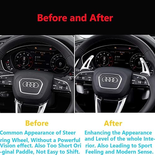 Miniatura 4 de TTCR-II Extensiones de palanca de cambios para volante para Audi A4 2017-2019 A3 S3 2017-2020 A5 S4 S5 2018-2019 Q5 SQ5 2018-2021 Q7 2017-2021 Q8