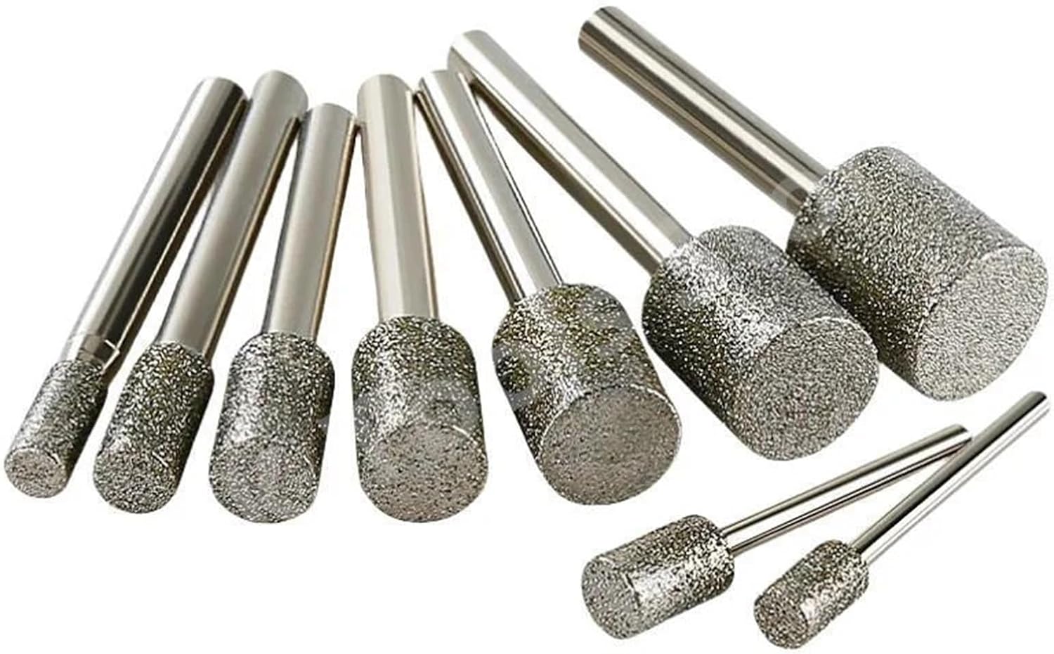 3mm-20mm Cylindrical Diamond Burr Grinding Bit 3/6mm Shank Stone Jade Carving Grinding Engraving Drill Bit Rotary Tools