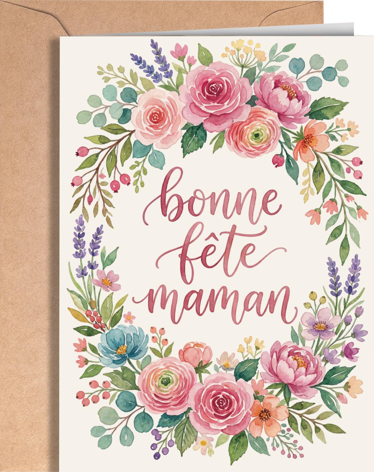 Carte Fête des Mères pour Maman - Carte "Je t'aime Maman" avec Message Doux, Idée Cadeau