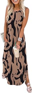 Summer Dresses for Women 2026 Hawaiian Beach Vacation Clothes Casual Sleeveless Maxi Long Sundresses with Pockets