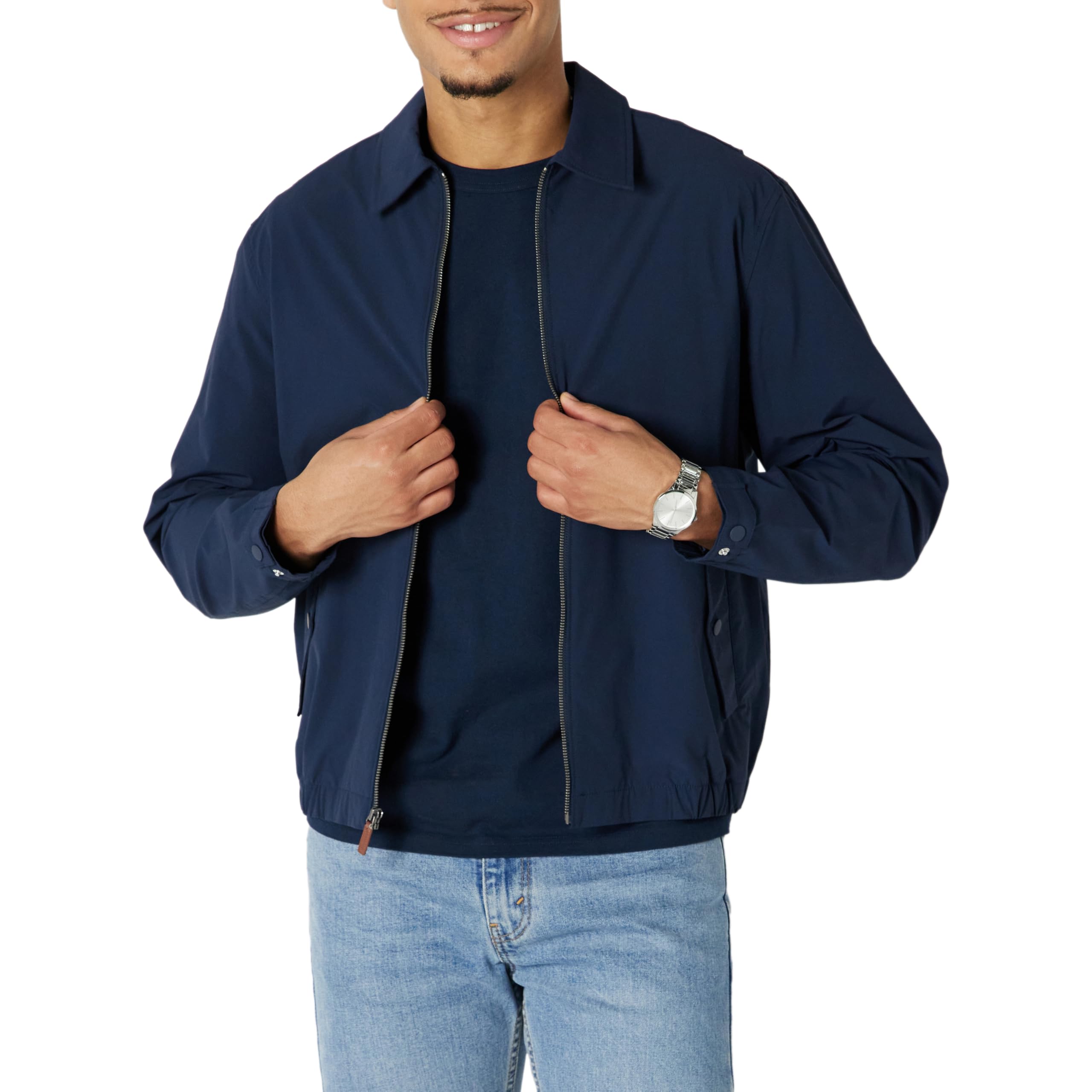 Amazon Essentials Homme Blouson Bomber Zippé Léger et Extensible, Coupe Décontractée