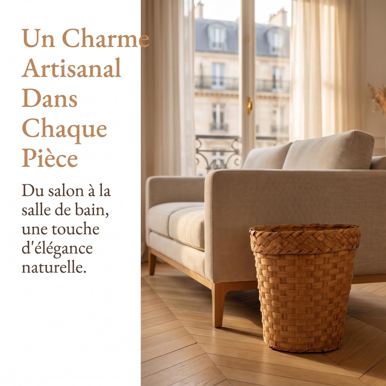 Toyvian Corbeille à Papier en Rotin Papier, Seau de Rangement, Khaki