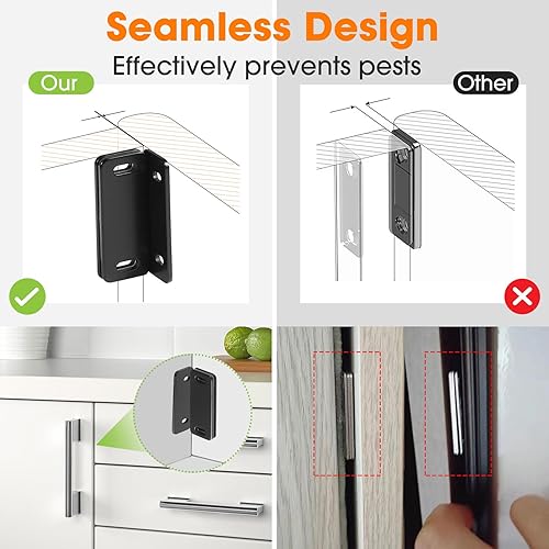 Miniatura 4 de Paquete de 8 cierres magnéticos para puerta, imanes ultrafinos adhesivos para armario de cocina, armario, armario, puerta, cajón, pestillo magnético