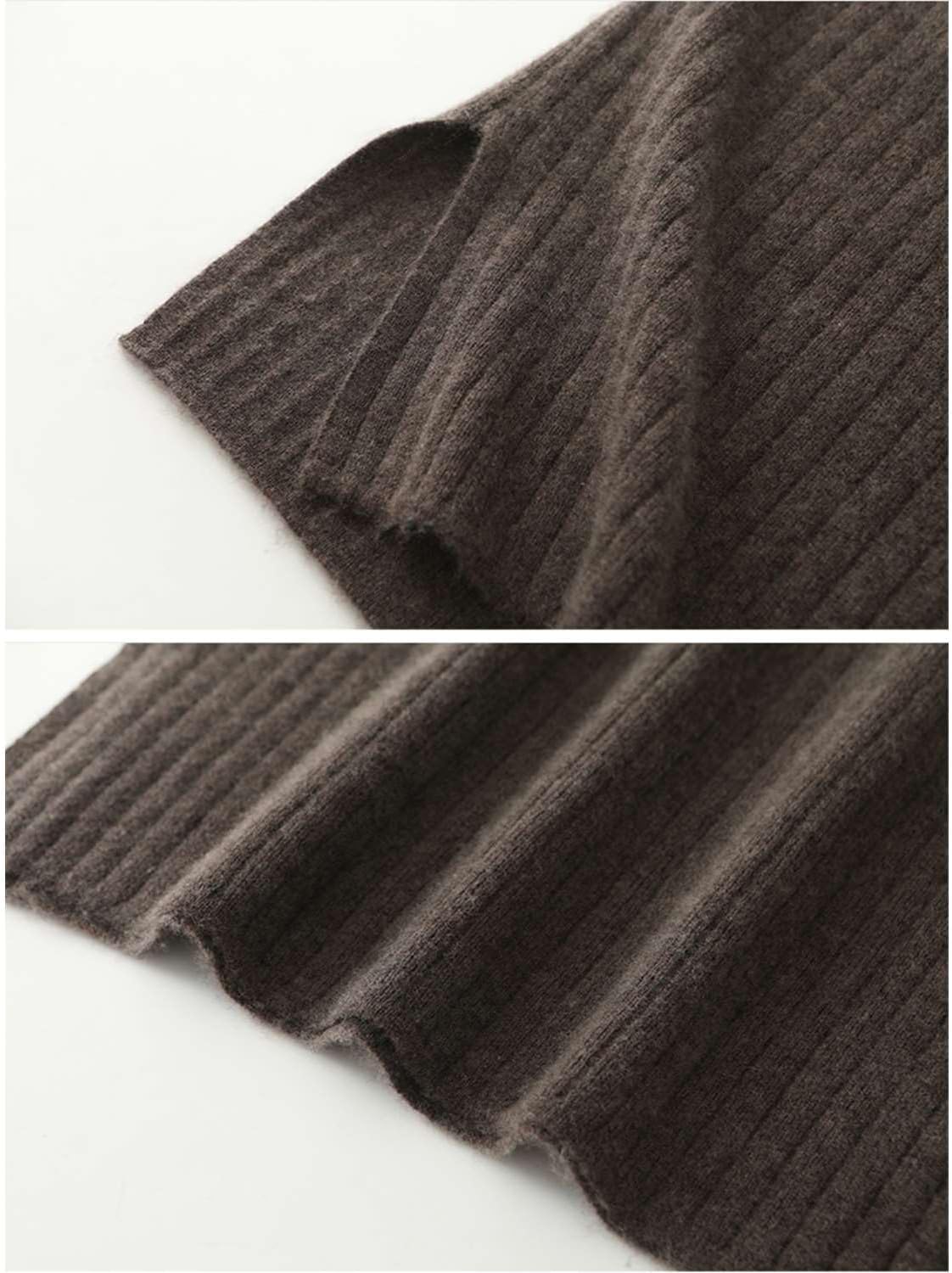 Short Skirt Women's Fall Winter 100% Merino Wool Knitted Skirt Girl's Ribbed Elastic Waist Split Skirts - Image 5