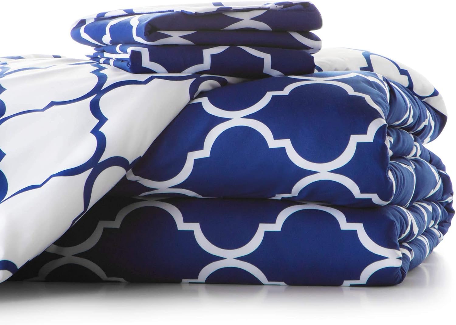 LINENSPA All Season Hypoallergenic Down Alternative Microfiber Comforter, Twin, Blue/White