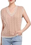 Womens Sweater Vest V Neck Sleeveless Casual Knit Pullover Tops
