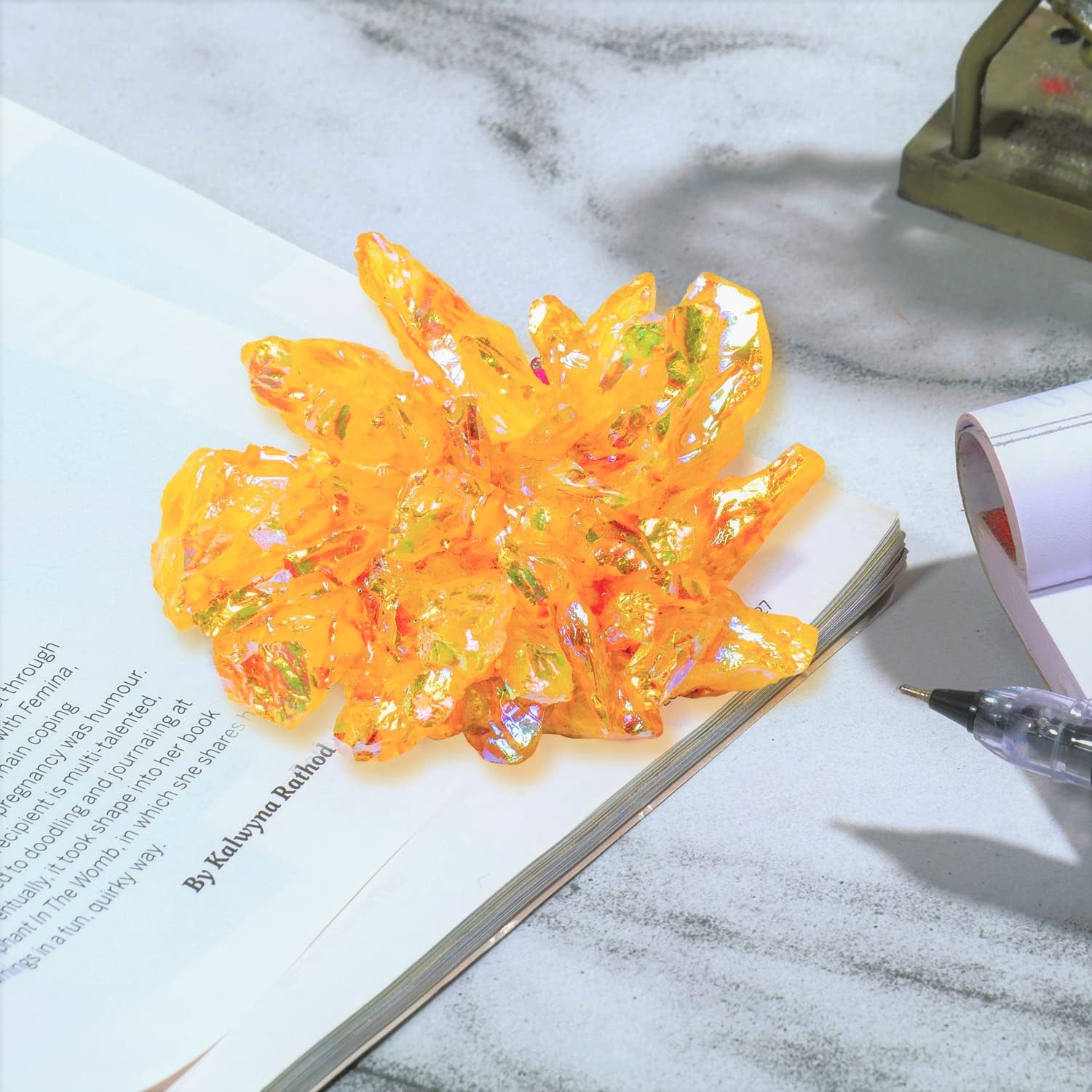 Citrine Crystal Clusters - Real Healing Crystals - Minerals Specimens Crystal Clusters - Geode Crystals - Minerals Rocks Crystals - Gem Stones Rocks Crystals - Crystal Decor - Geodes With Crystals