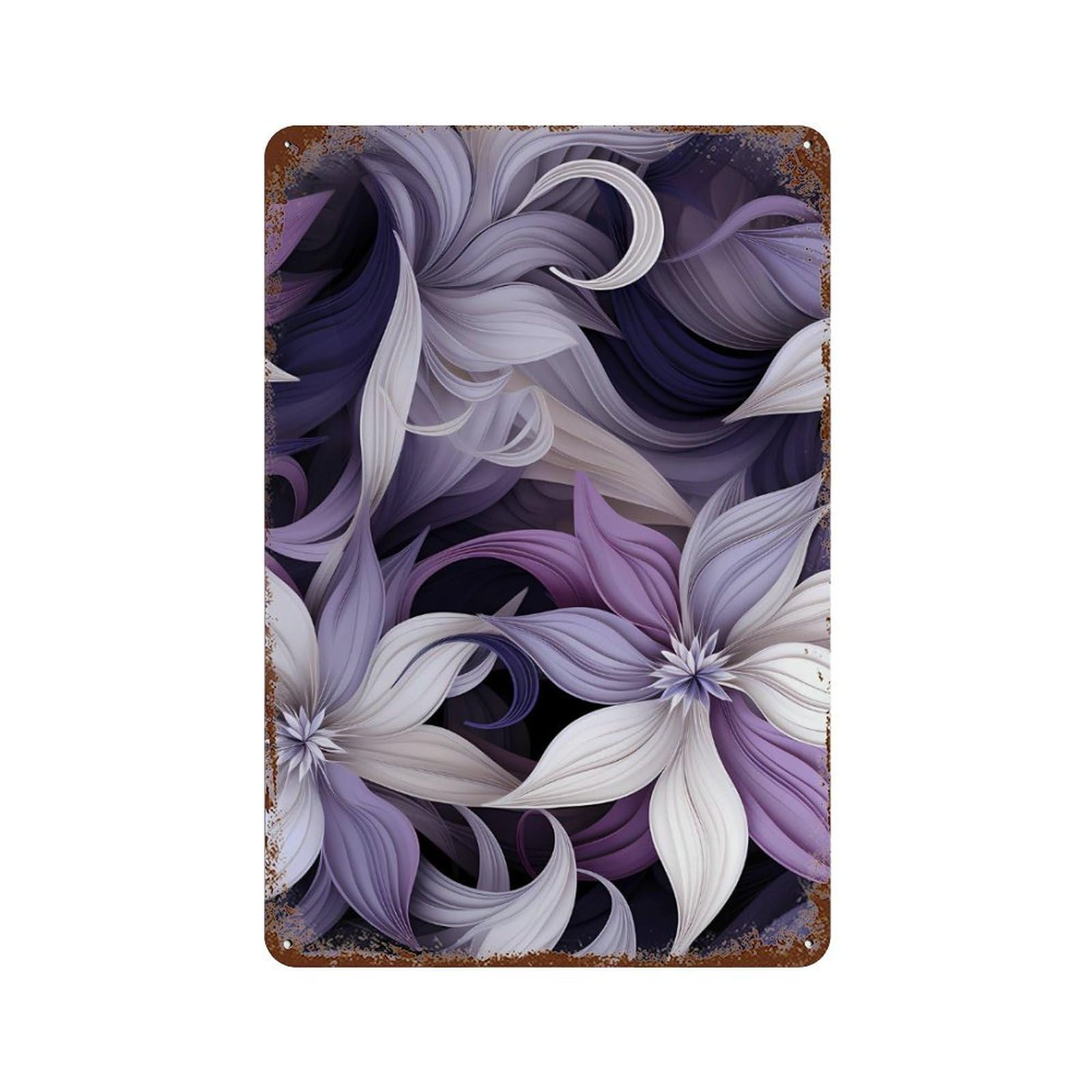 Redbud Purple Flower Plant Metal Tin Signs Vintage Iron Painting Wall Art for Garage Garden Decor 11.8